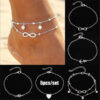 5-Pieces-Set-Fashion-New-Stainless-Steel-Heart-Pendant-Anklet-Girl-Summer-Beach-Ankle-Bracelet-Women
