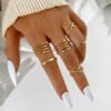 6pcs-Golden-Silver-Color-Cross-Rings-Set-For-Women-Simple-Wide-Chain-Finger-Tail-Rings-Open