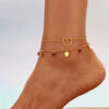 Gold-Color-Heart-Anklet-Multilayers-Adjustable-Anklet-For-Women-New-Fashion-Summer-Bracelet-On-Foot-Beach