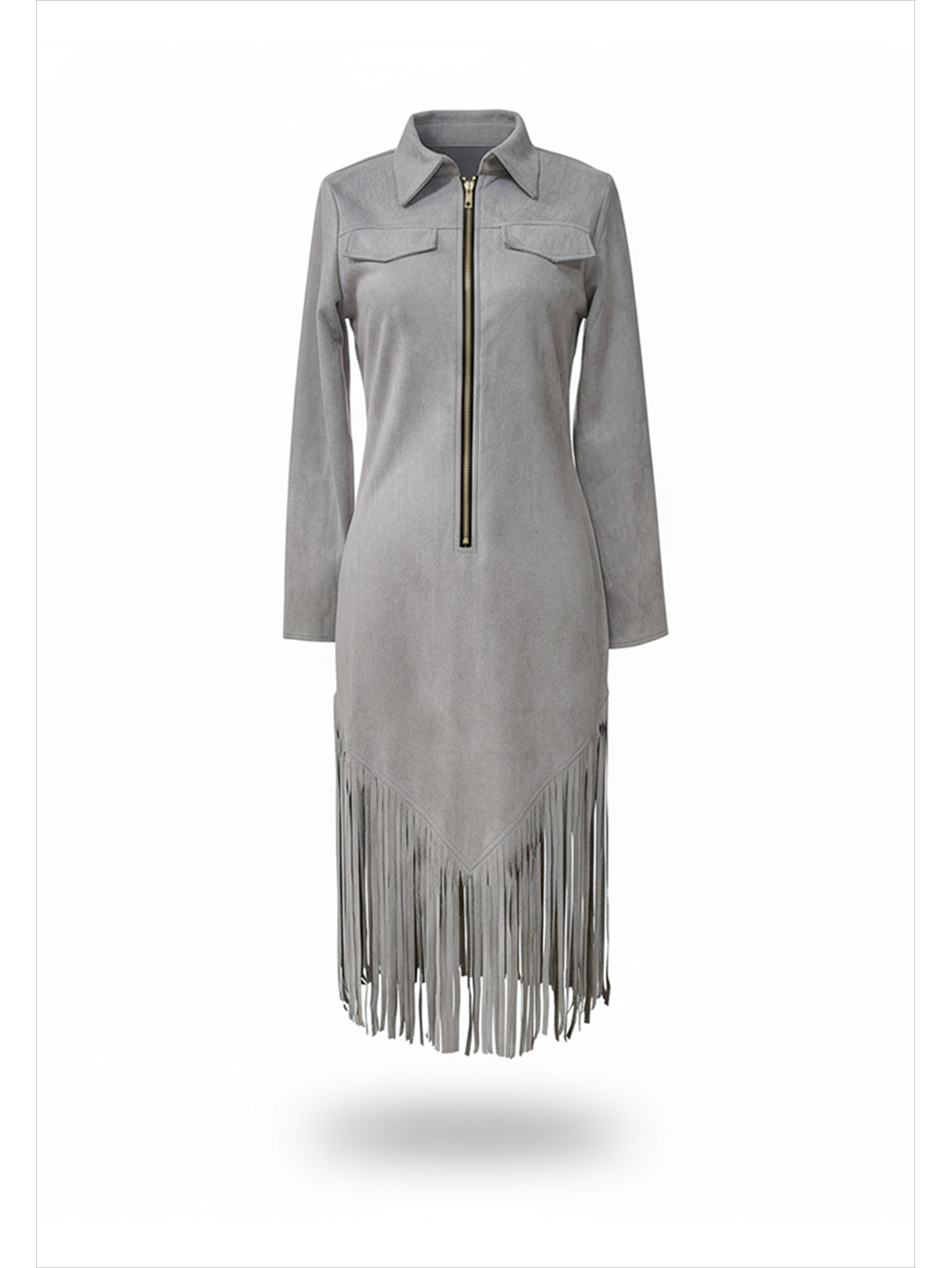WesternSavannah Fringe Zip-Up Dress