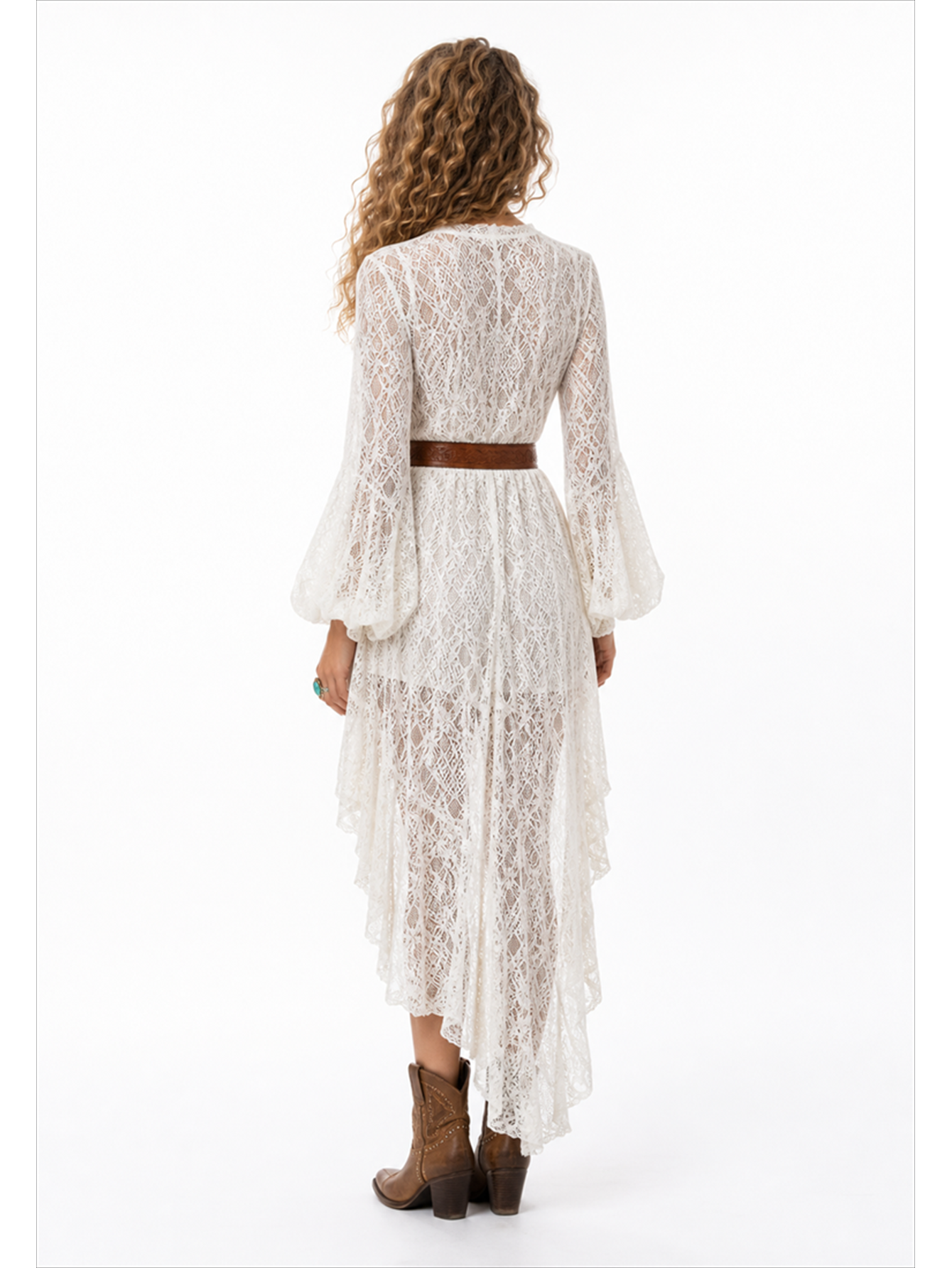 Lace Elegance High-Low Maxi Dress