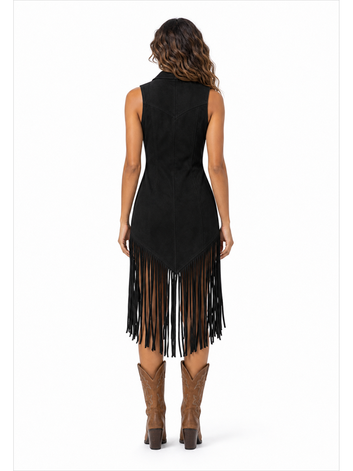 Sahara Fringe Halter Mini Dress