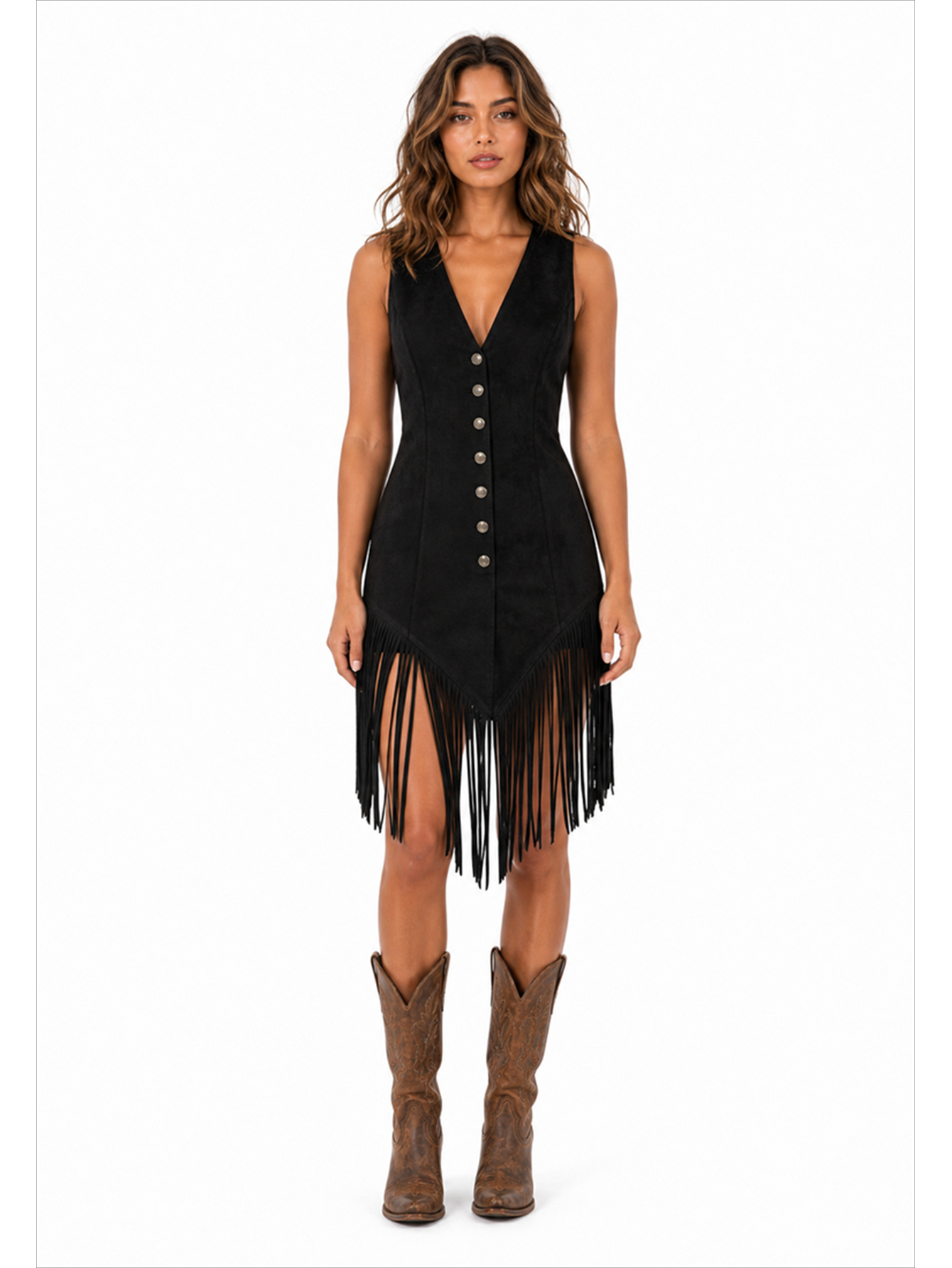Sahara Fringe Halter Mini Dress
