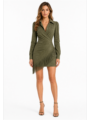 Western V-Neck Fringed Bodycon Dress