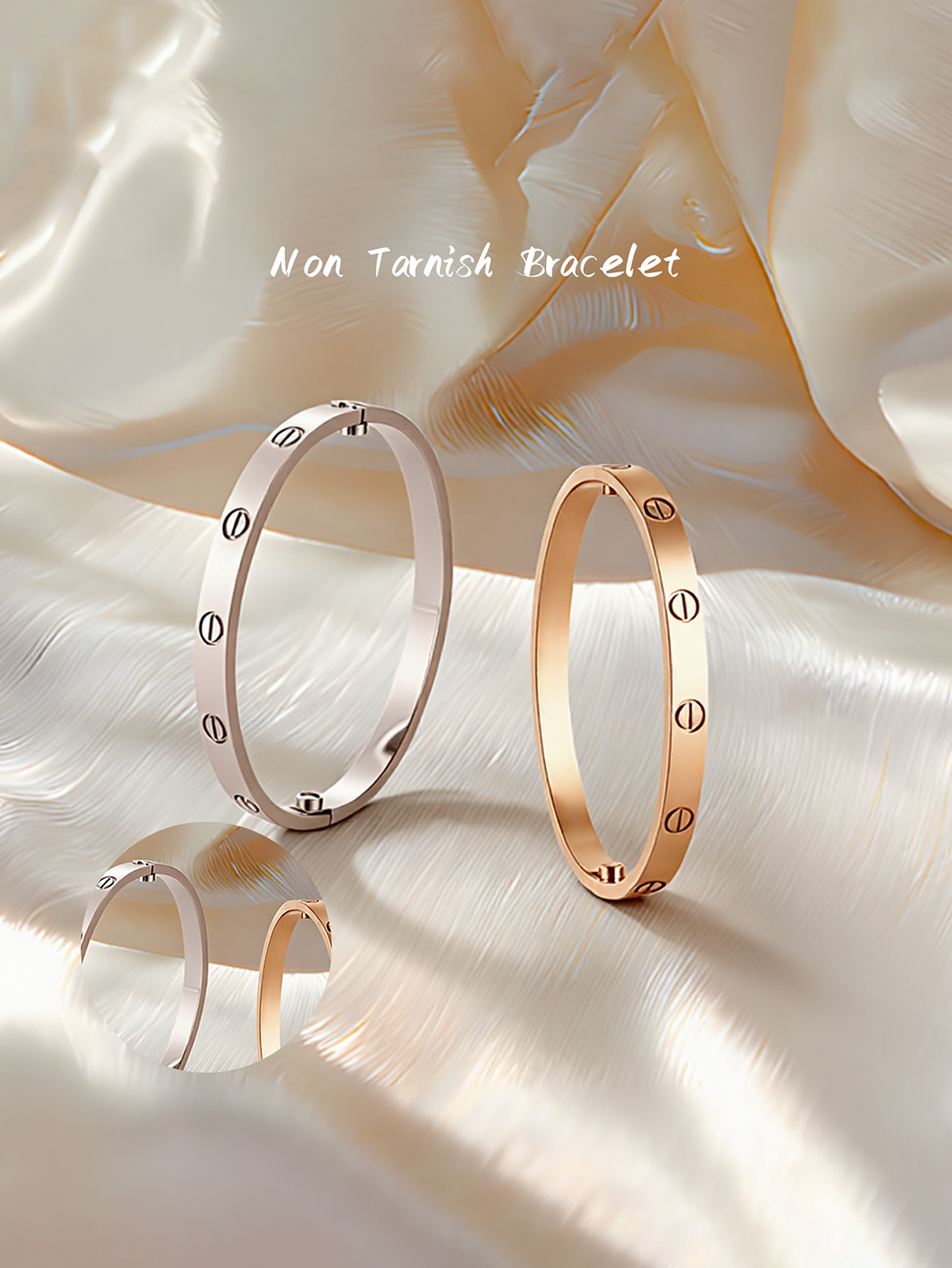 Brazalete de tornillo de acero inoxidable, destornillador con , elección de Color oro rosa / plata, joyería ajustable Unisex